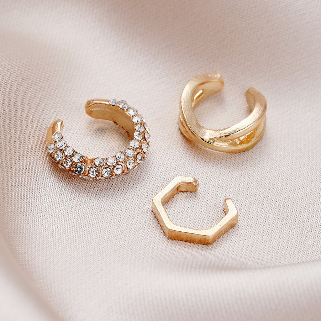 Damen Ohrringe Set aus funkelnden Zirkonia und elegantem Metallrahmen Shop Nory