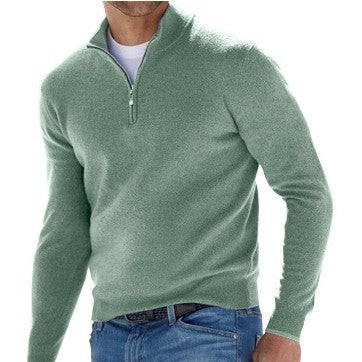Herren Feiner Strickpullover mit kurzem Reißverschluss und Troyerkragen Shop Nory