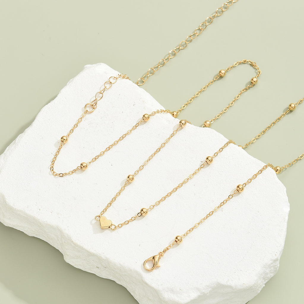Damen Fußkette mit filigranem Herz-Design und funkelnden Akzenten Shop Nory