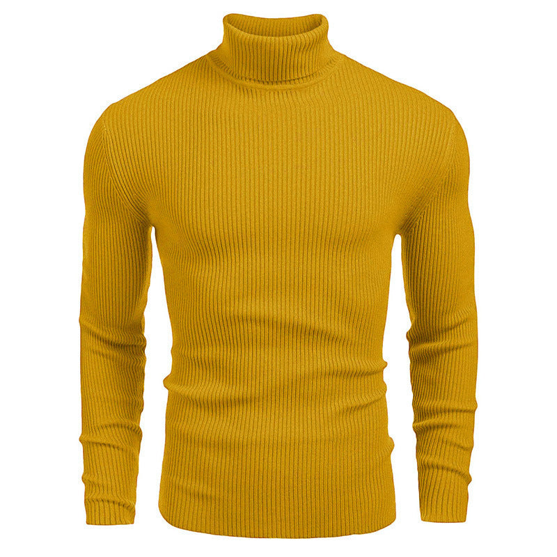 Herren Rollkragenpullover aus feinem Rippstrickmaterial