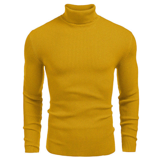 Herren Rollkragenpullover aus feinem Rippstrickmaterial