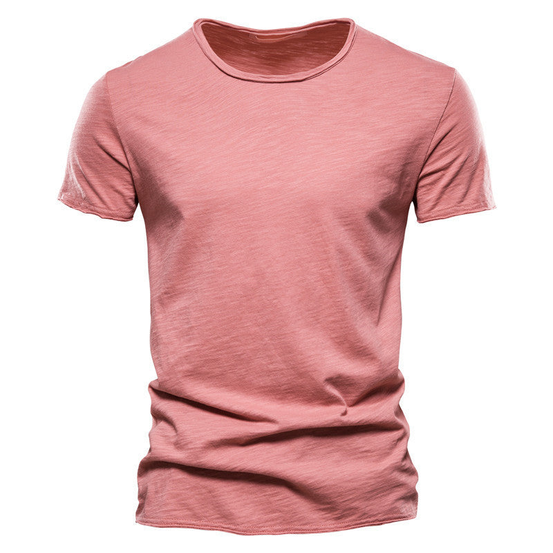 Herren nan leichtes Baumwollshirt mit Rundhalsausschnitt und schlanker Passform