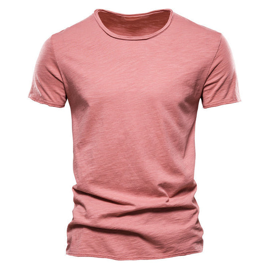 Herren nan leichtes Baumwollshirt mit Rundhalsausschnitt und schlanker Passform