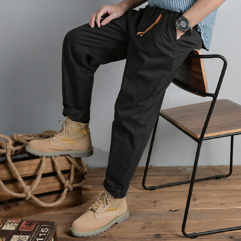 Herren Baumwoll‑Twill Chino im Relaxed‑Tapered Schnitt mit Kordelzugbund und aufgesetzten Taschen Shop Nory