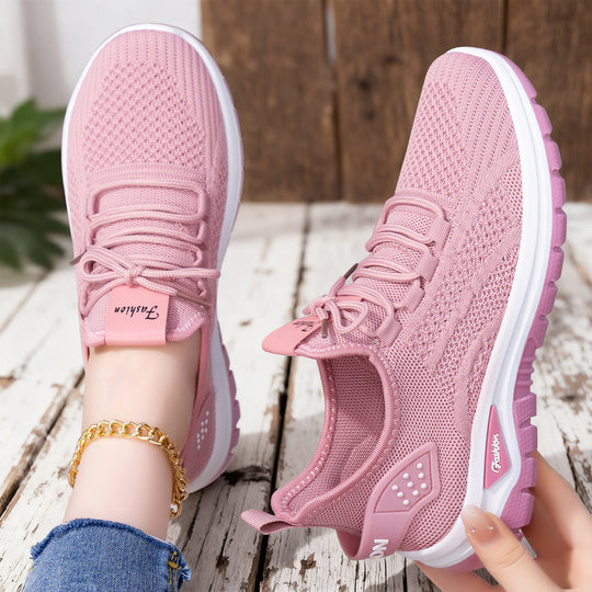 Damen nan sockenähnlicher Strick-Fit Sneaker mit elastischer Schnürung, gelochter Fersenverstärkung und dämpfender Plateau-Sohle Shop Nory