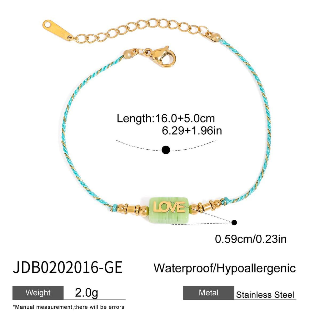 Damen Armband mit liebevollem LOVE-Anhänger und hypoallergenem Edelstahl Shop Nory
