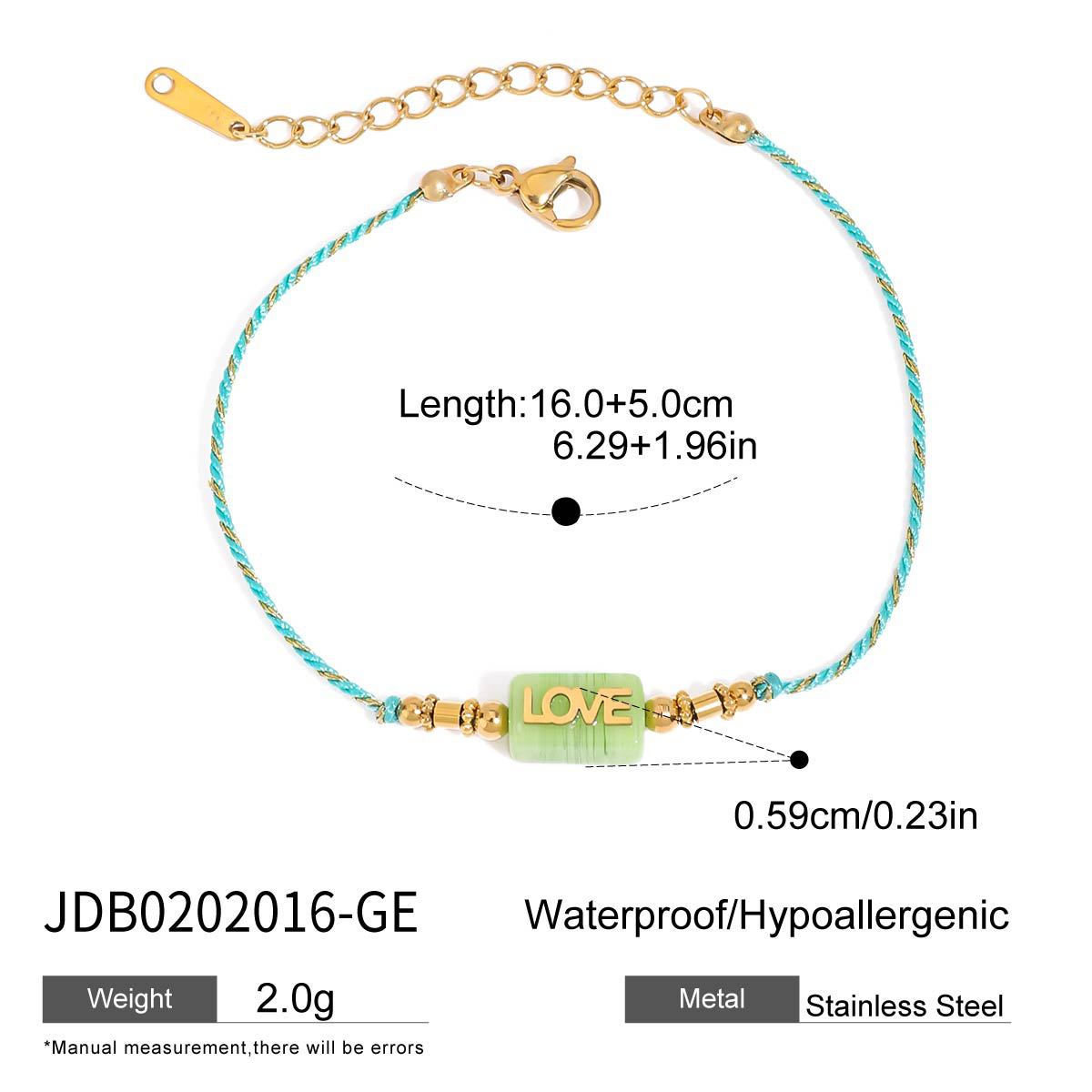 Damen Armband mit liebevollem LOVE-Anhänger und hypoallergenem Edelstahl Shop Nory