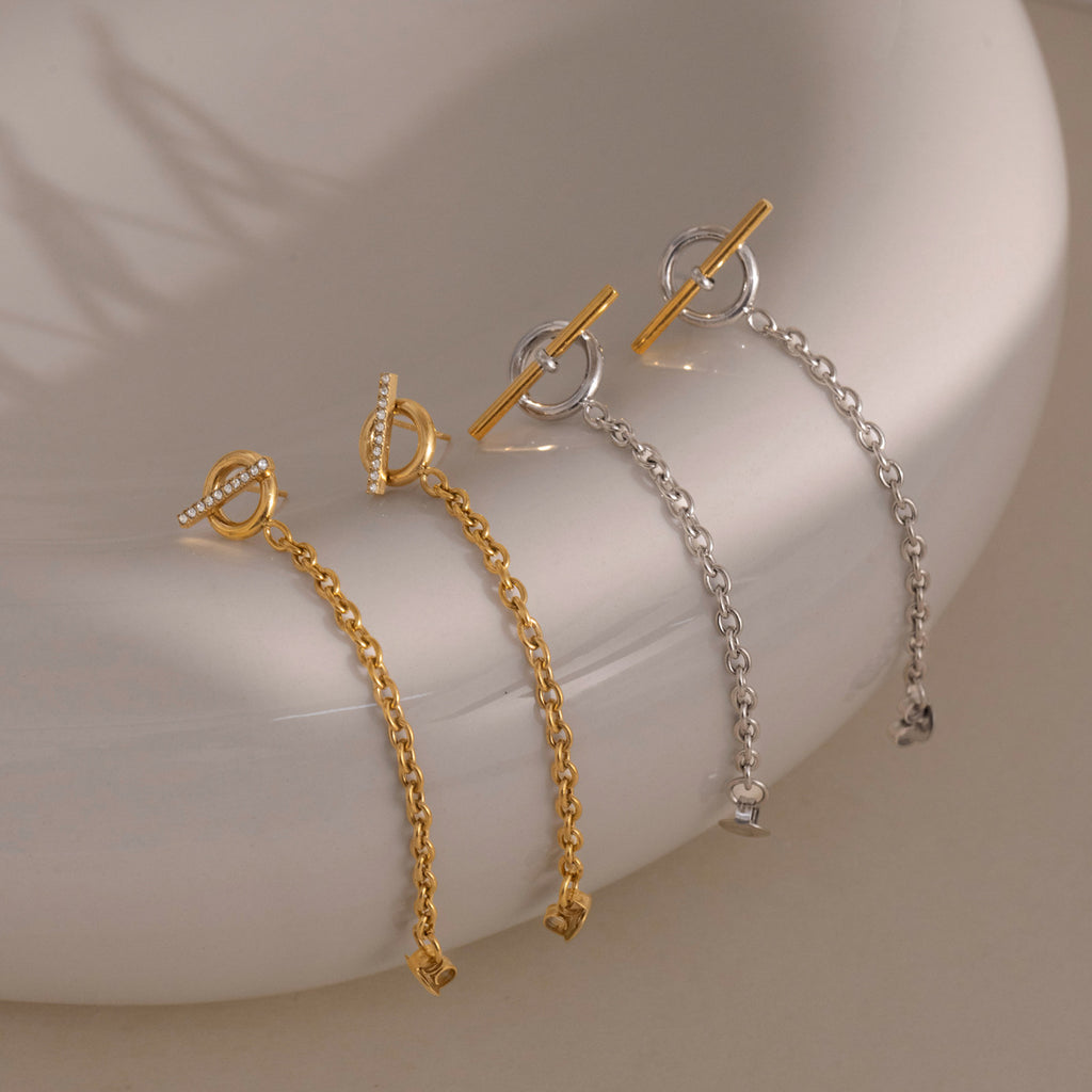 Damen Ohrhänger mit elegantem Ketten- und Zirkonia-Design Shop Nory