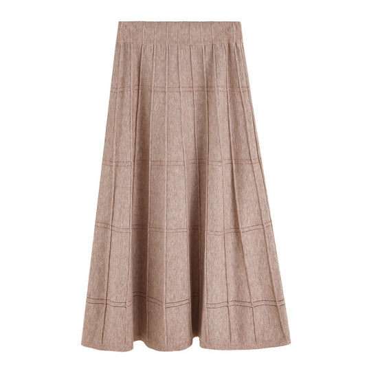 Damen Eleganter, plissierter Maxirock mit feiner Rippstruktur Shop Nory