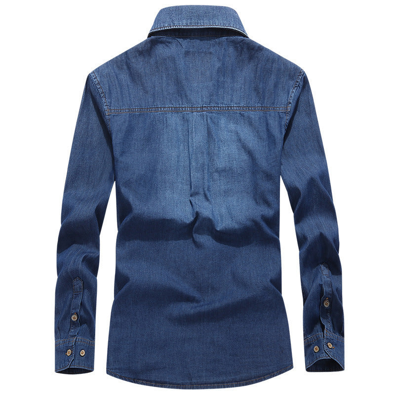 Herren Jeanshemd im Worker-Trucker-Stil mit Brustpattentaschen Shop Nory
