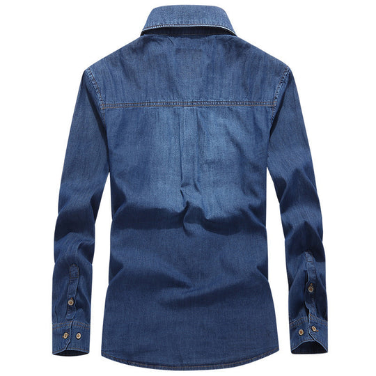 Herren Jeanshemd im Worker-Trucker-Stil mit Brustpattentaschen Shop Nory