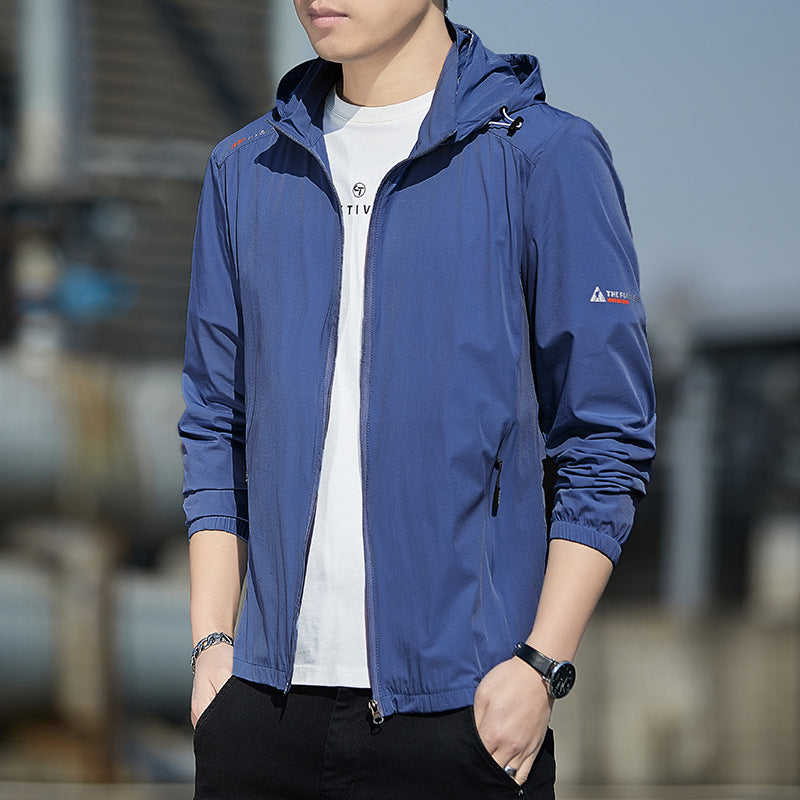 Herren Ultraleichte Wind- und Regenjacke mit Kapuze, Packfunktion und Reißverschlusstaschen Shop Nory