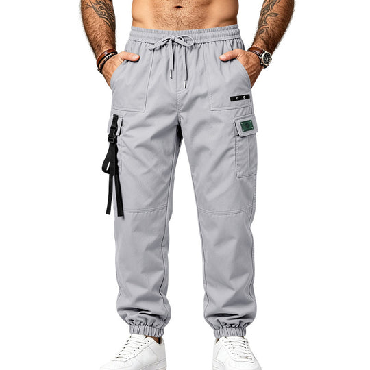 Herren Multifunktionale Cargo-Jogginghose mit Elastikbund, Gurt- und Taschen-Details Shop Nory