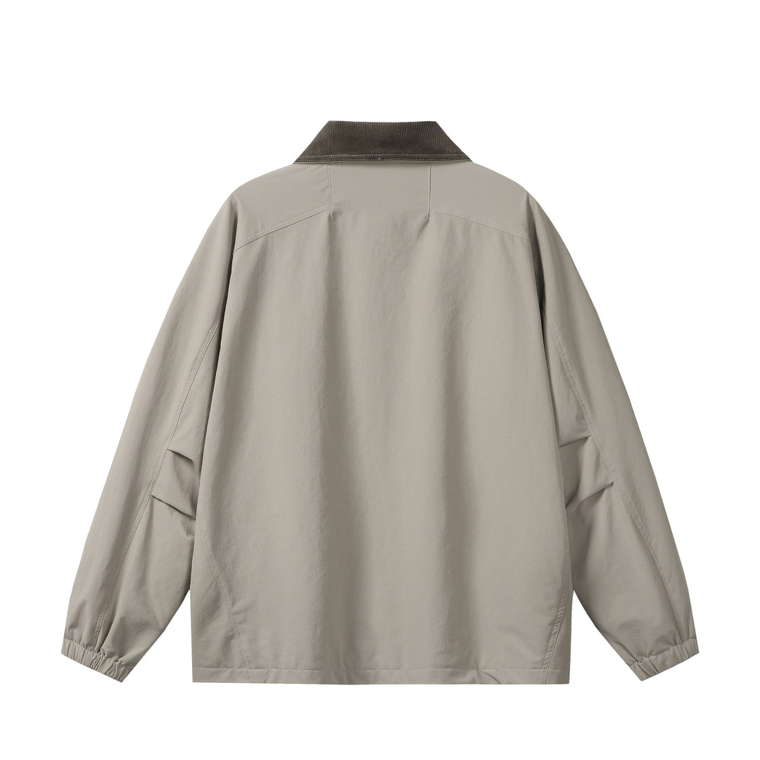 Unisex Kurz geschnittener Boxy-Blouson mit Cordkragen, Reißverschluss und Utility-Pattentaschen Shop Nory