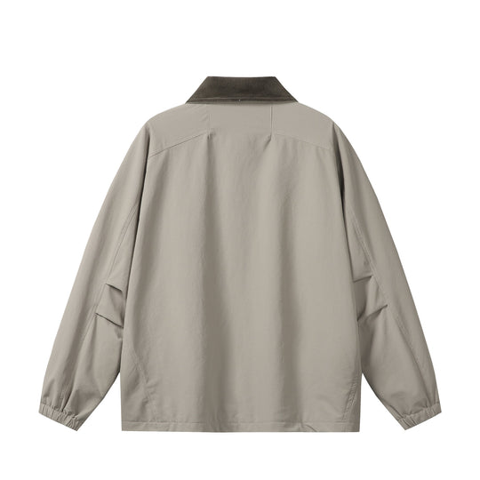 Unisex Kurz geschnittener Boxy-Blouson mit Cordkragen, Reißverschluss und Utility-Pattentaschen Shop Nory
