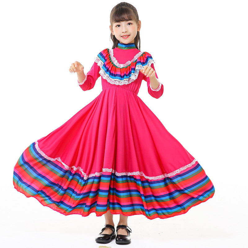 Mädchen Tracht Kleid mit buntem Saum Shop Nory