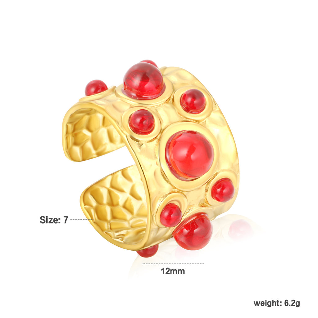 Damen Ring mit kunstvollem Marienkäfer-Anhänger und luxuriöser Perle Shop Nory