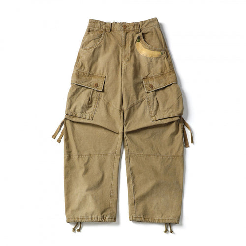 Unisex Locker geschnittene Cargo-Hose mit Bananen-Applikation, großen aufgesetzten Taschen und verstellbarem Saum Shop Nory