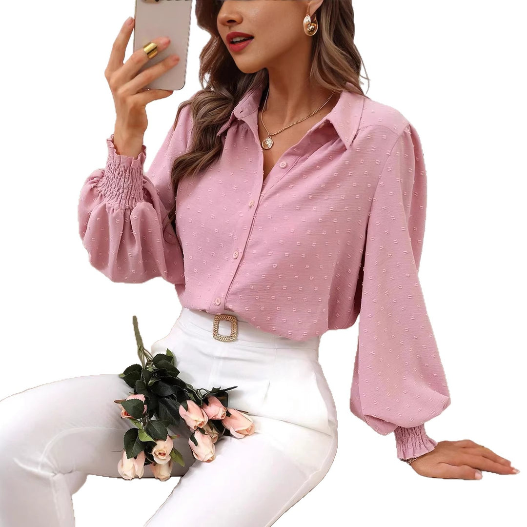 Damen Cropped-Bluse mit Struktur, Puffärmeln und Smokbündchen Shop Nory