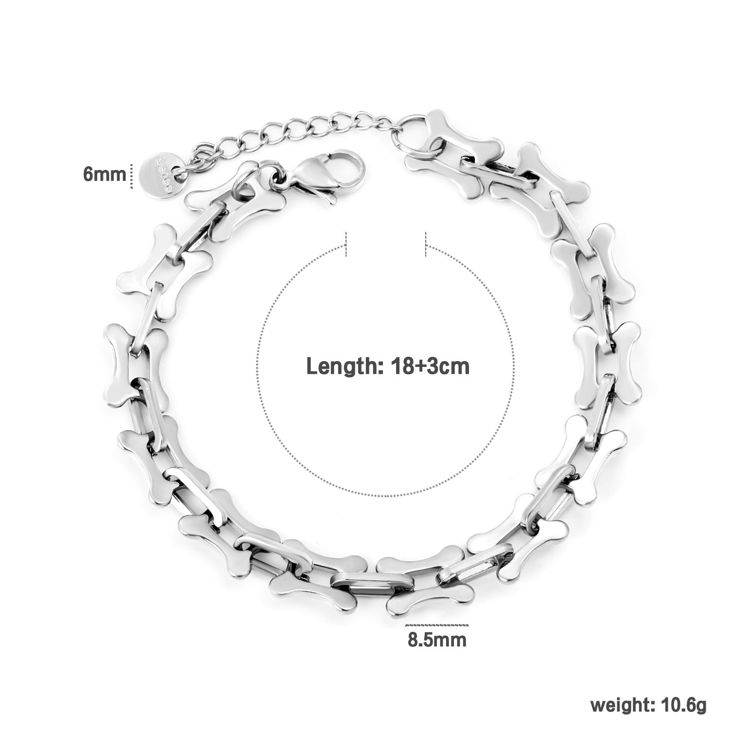 Damen Edelstahl Armband im Knochen-Design Shop Nory