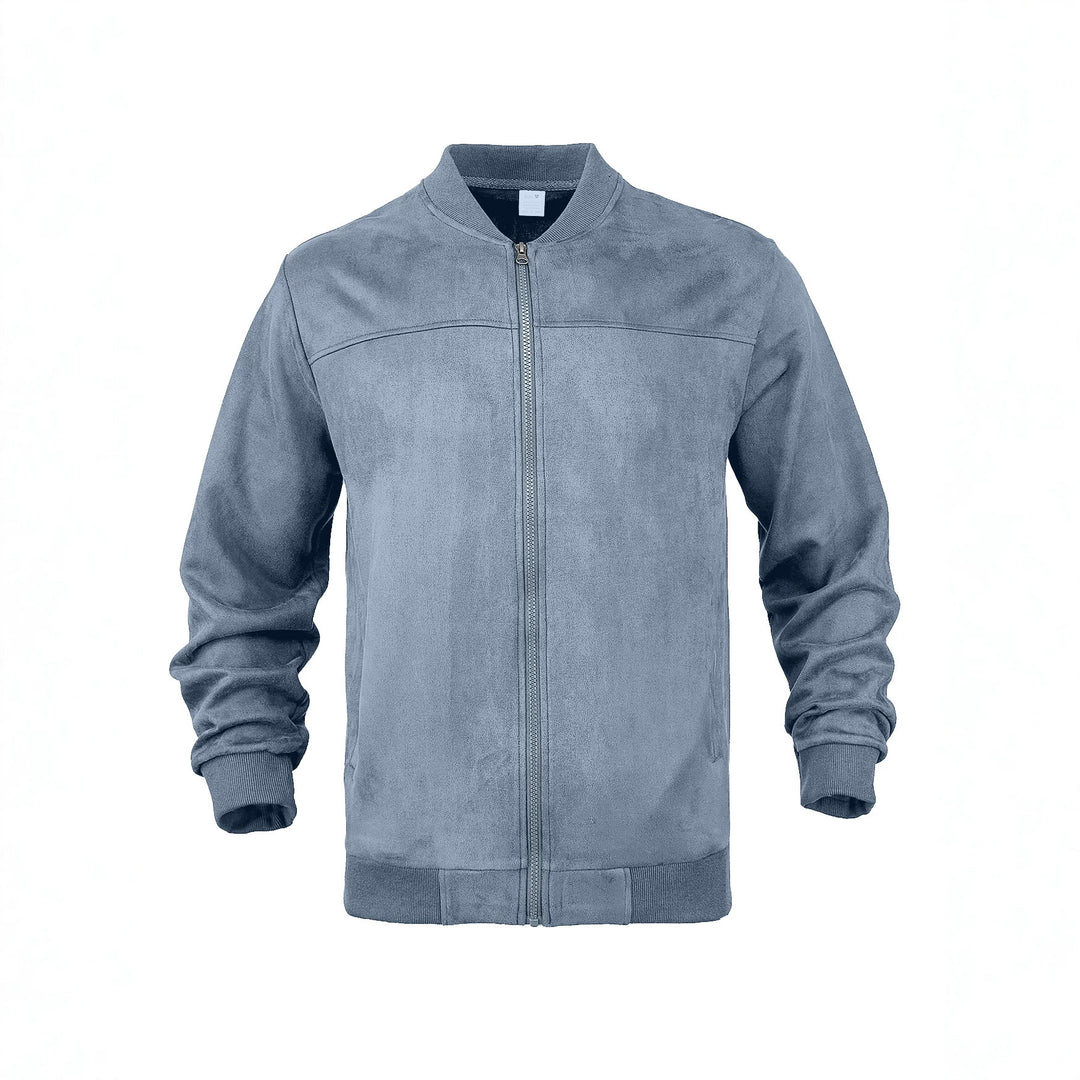 Herren Velours-Trainingsjacke mit Reißverschluss und Stehkragen Shop Nory