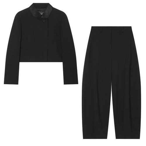 Damen Hochtaillierte Palazzo-Stoffhose mit Bundfalten und leicht verkürztem Saum Shop Nory