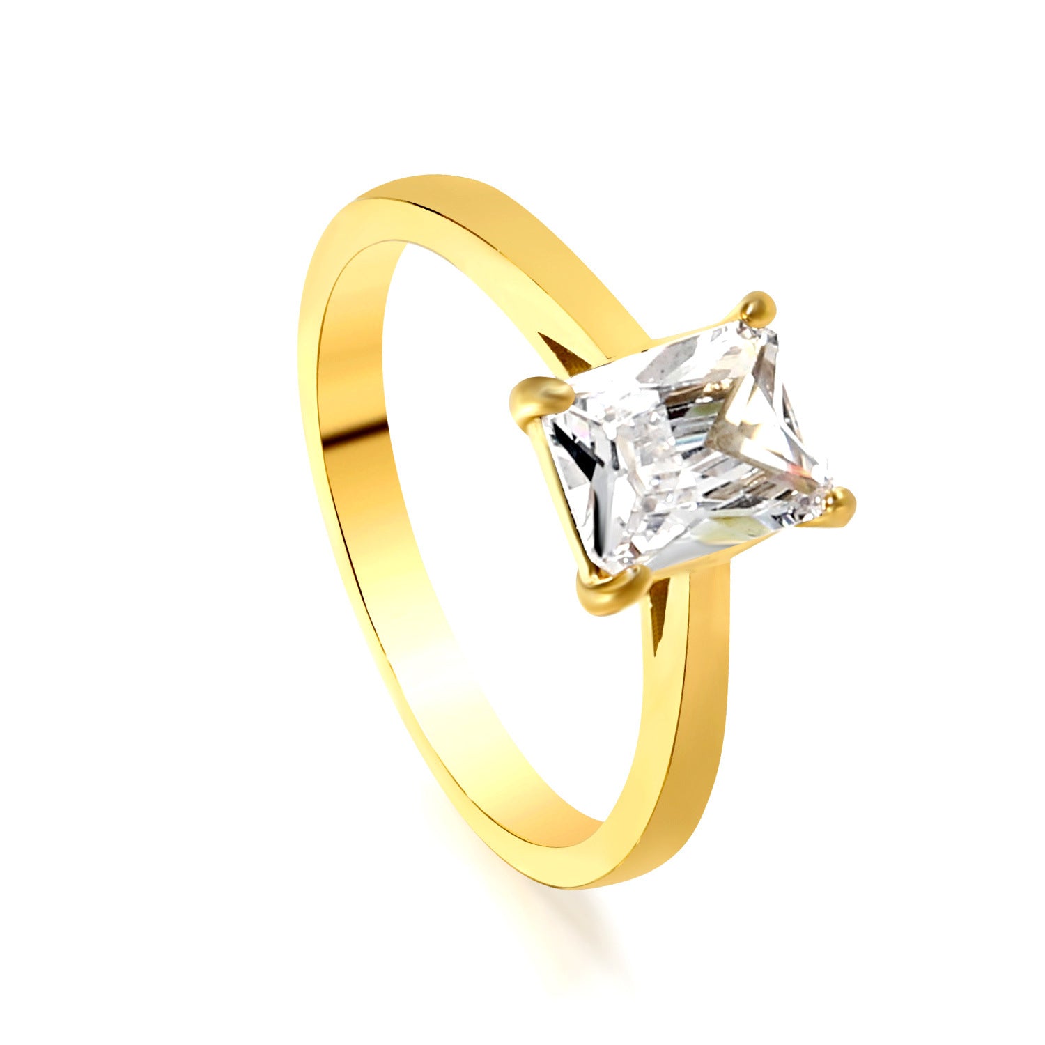 Damen Ring mit funkelndem Kristall und hochwertiger goldplattierter Oberfläche Shop Nory