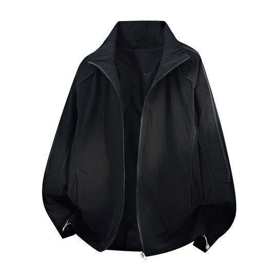 Damen Leichte Oversize-Windjacke mit Stehkragen, Kordelzug und elastischen Bündchen Shop Nory