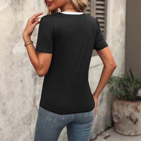 Damen T-Shirt mit V-Ausschnitt und lässigem Schnitt