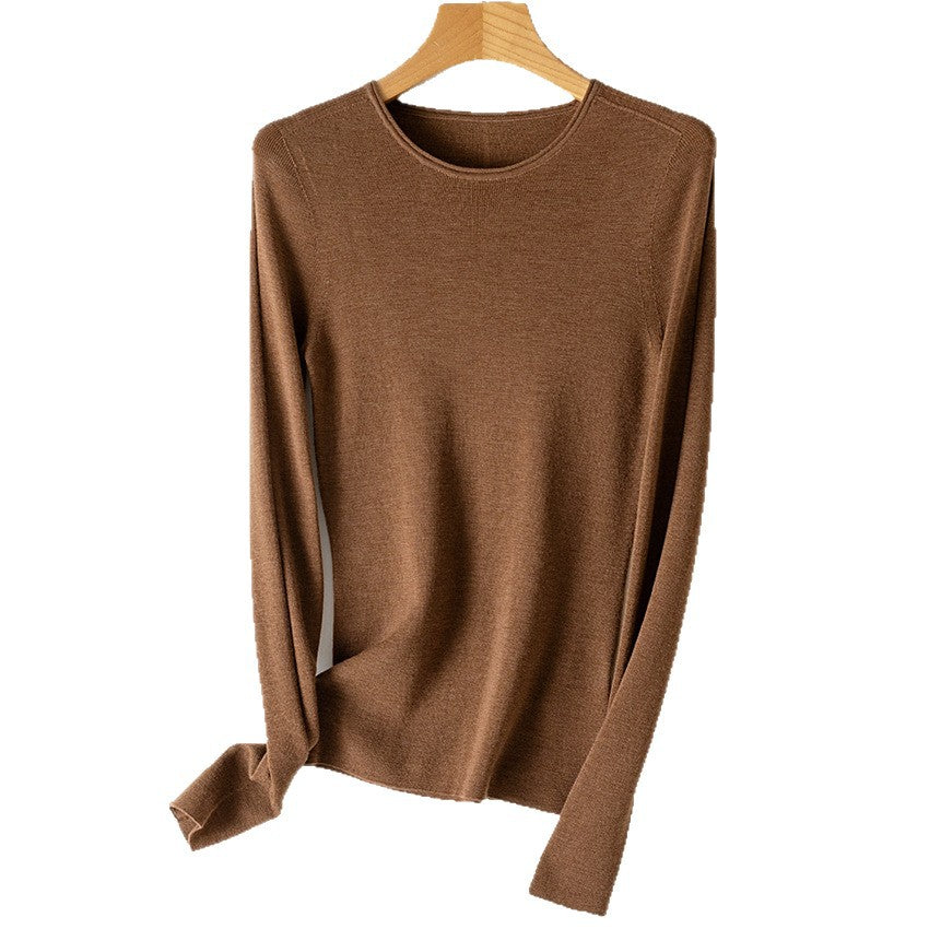 Damen Feiner Feinstrickpullover mit Rundhalsausschnitt und figurnaher Silhouette Shop Nory