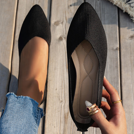 Damen Ballerinas mit kreativem Hahnentrittmuster und flexiblem Fußbett