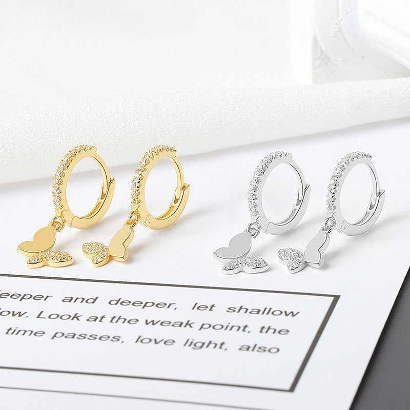 Damen Ohrhänger mit elegantem Schmetterlingsdesign und funkelnden Details Shop Nory