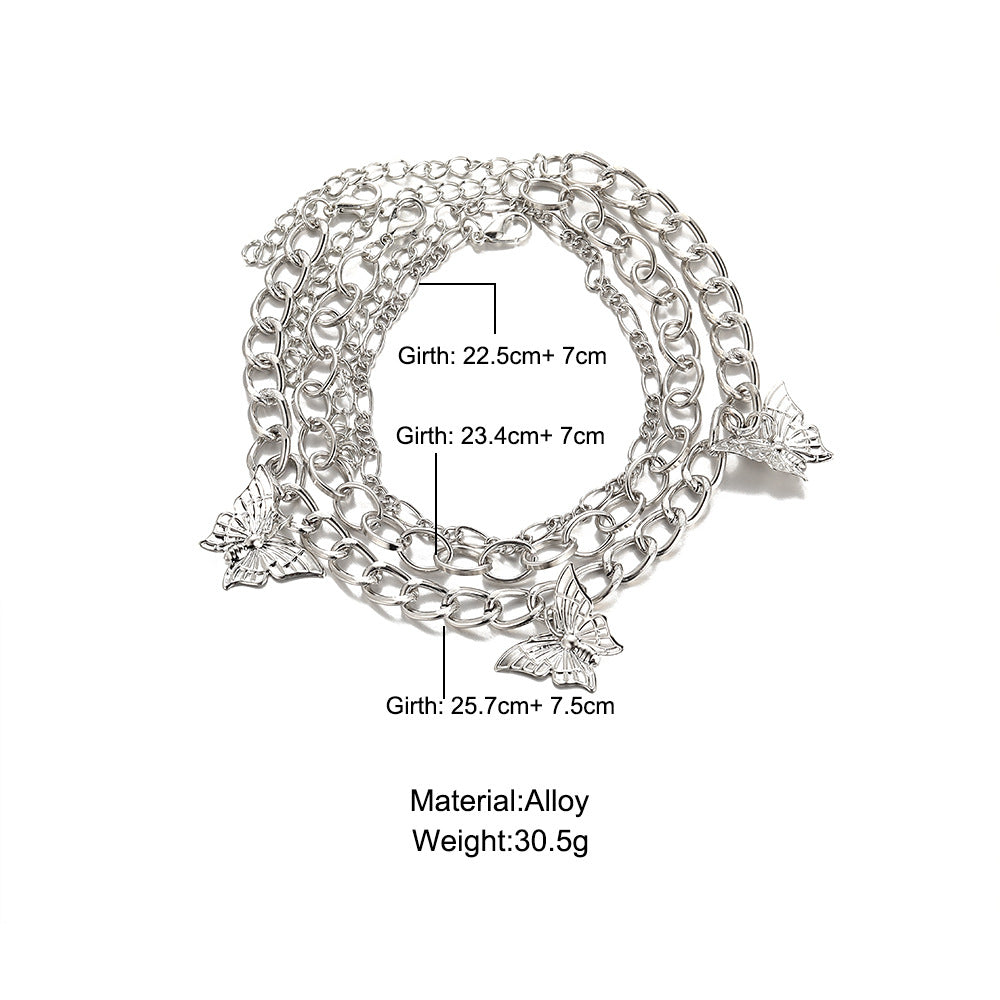 Damenkette mit floralen Schmetterlingsanhängern Shop Nory