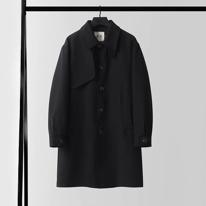 Herren Moderner wasserabweisender Trenchcoat mit verdeckter Knopfleiste und Passformoptimierung Shop Nory