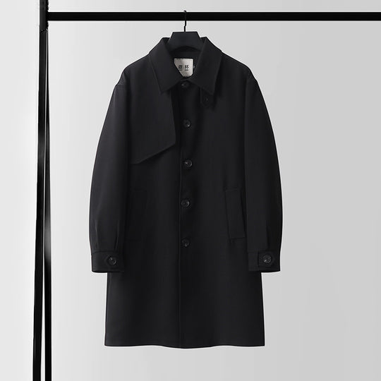 Herren Moderner wasserabweisender Trenchcoat mit verdeckter Knopfleiste und Passformoptimierung Shop Nory