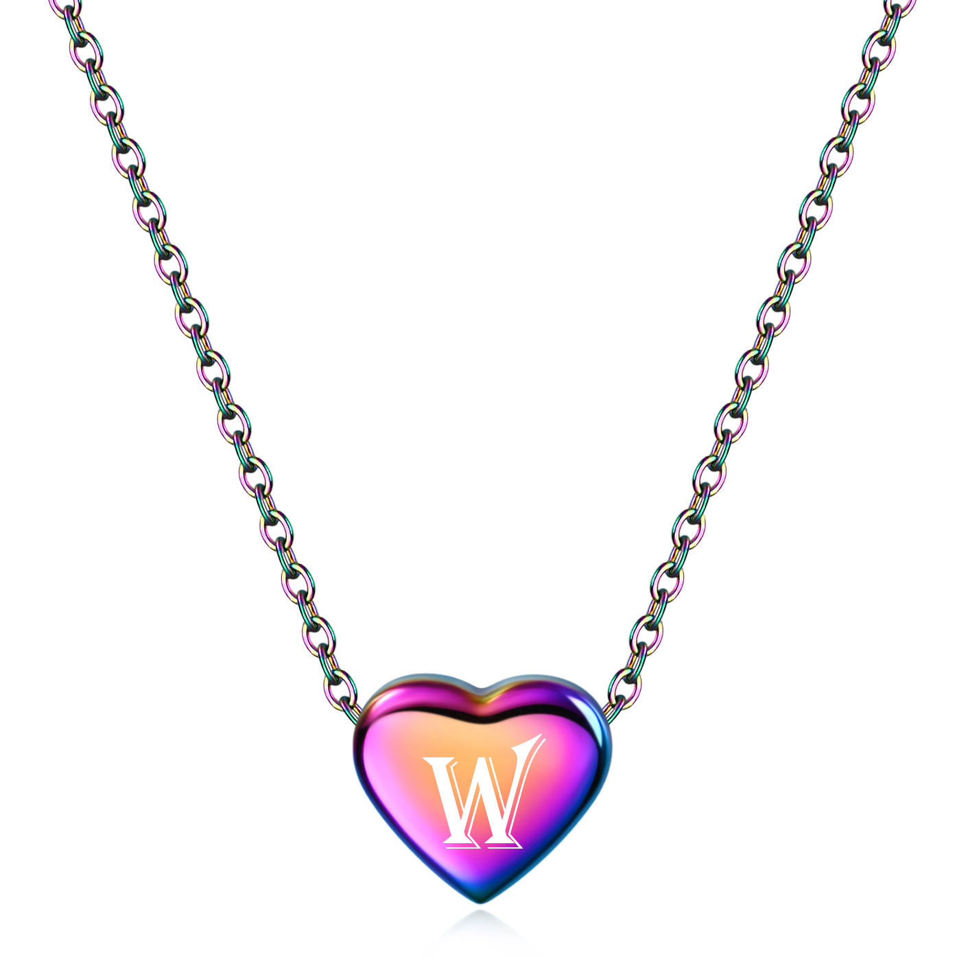 Damen Halskette mit herzförmigem Anhänger und multichromatischer Oberfläche Shop Nory