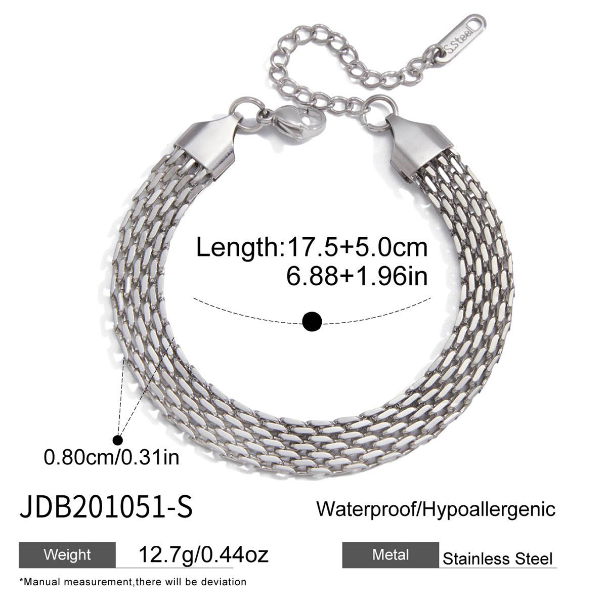 Damen Edelstahlarmband mit wasserfestem und hypoallergenem Netzdesign Shop Nory