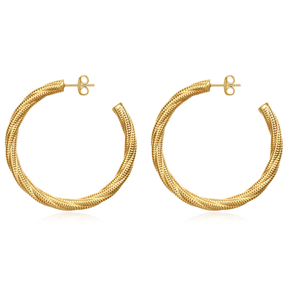 Damen Creolen mit modernem gedrehtem Design Shop Nory