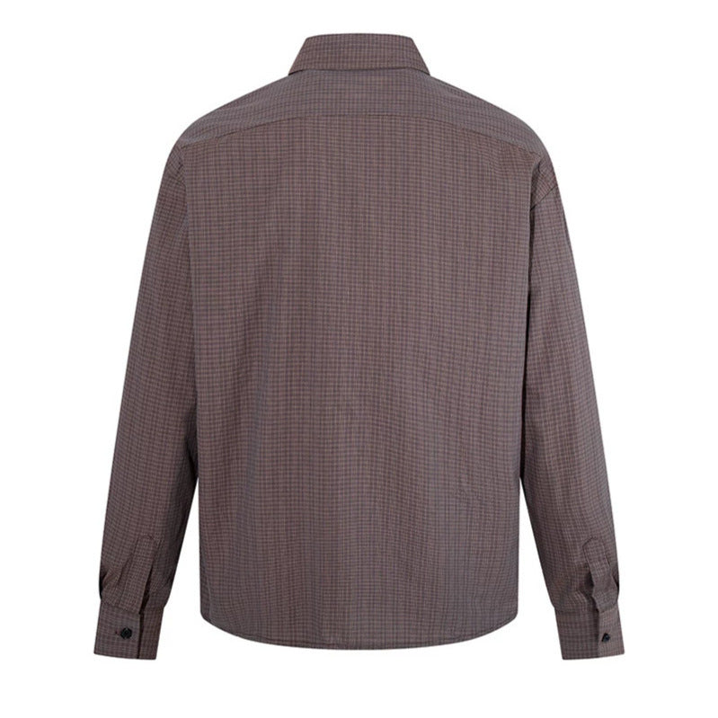 Herren Langarm-Hemd im feinen Glencheck mit Brusttasche und geradem Schnitt Shop Nory