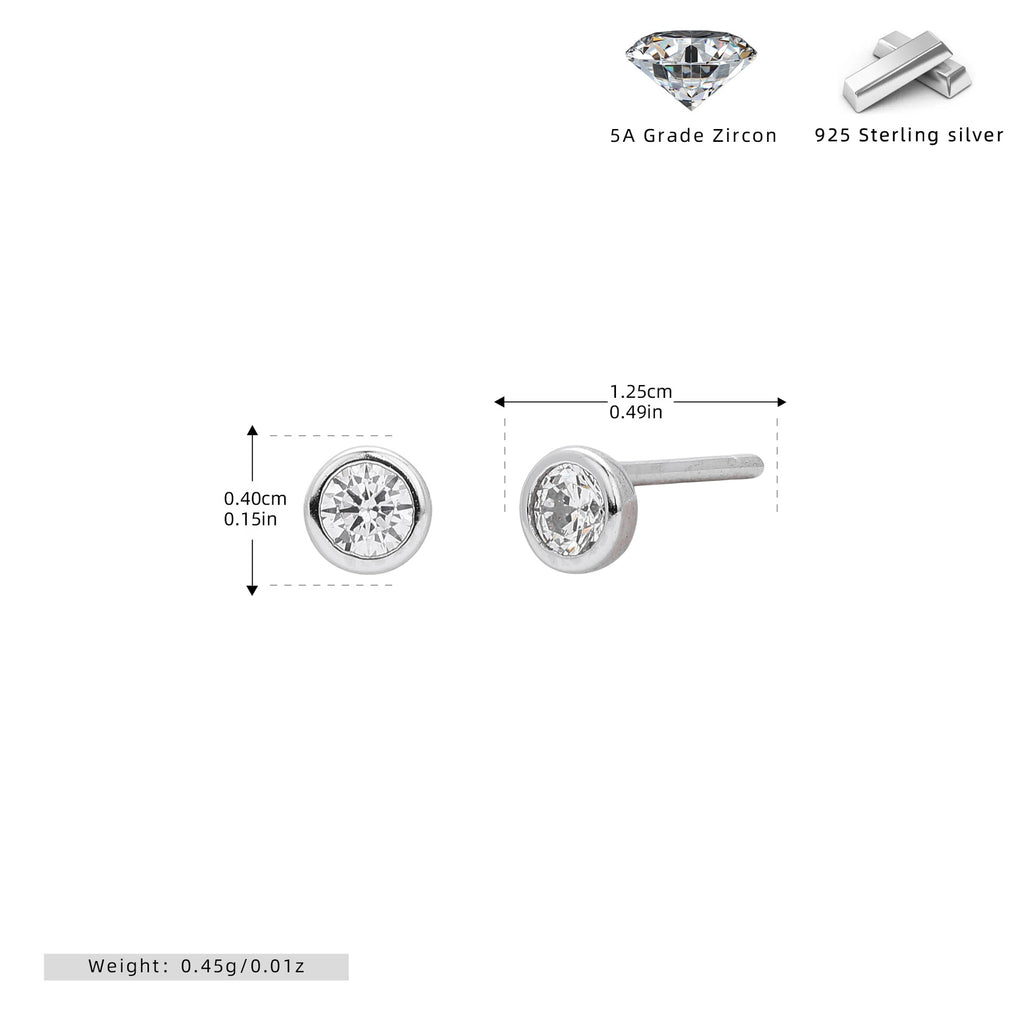 Damen Ohrstecker aus 925 Sterling Silber mit funkelnden 5A Zirkonsteinen Shop Nory
