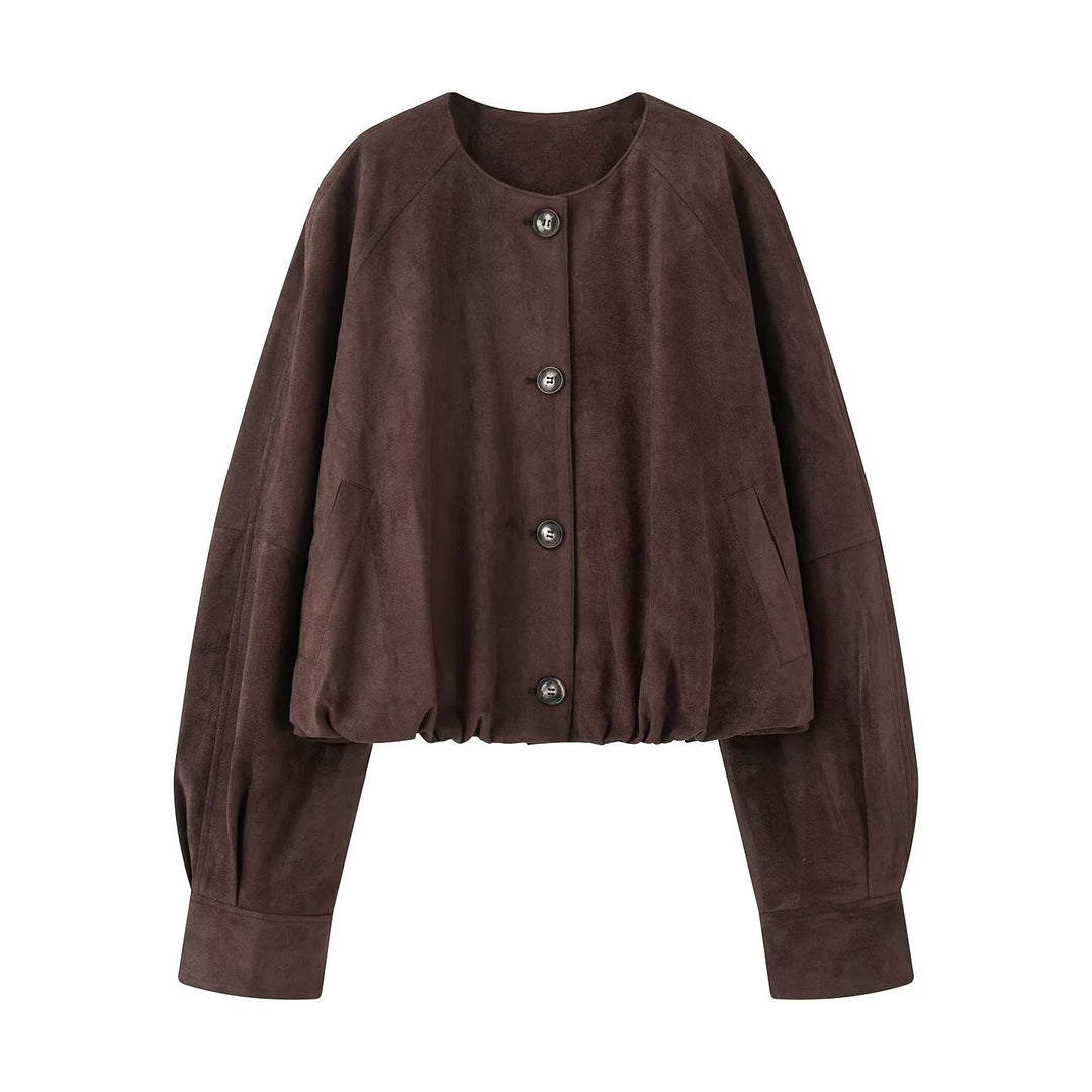 Damen Modische und lässige Suedejacke