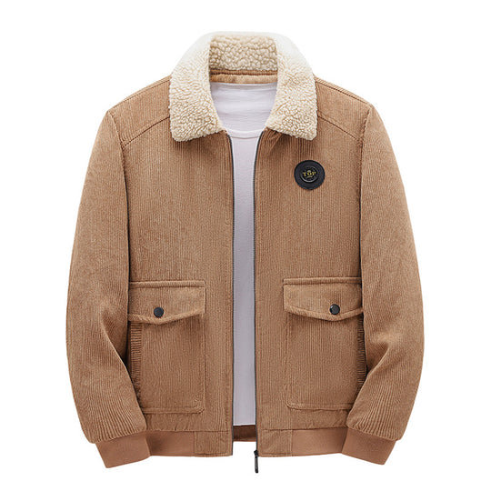 Herren Lässige Cordjacke mit Teddykragen Shop Nory