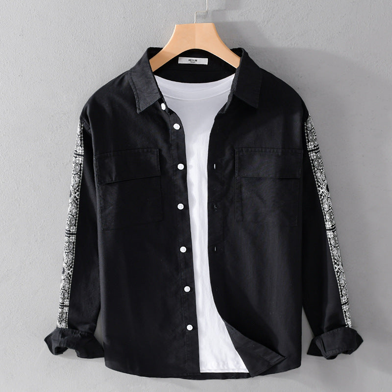 Herren Overshirt mit Bandana-Ärmeln, Brustklappen und relaxed Fit Shop Nory