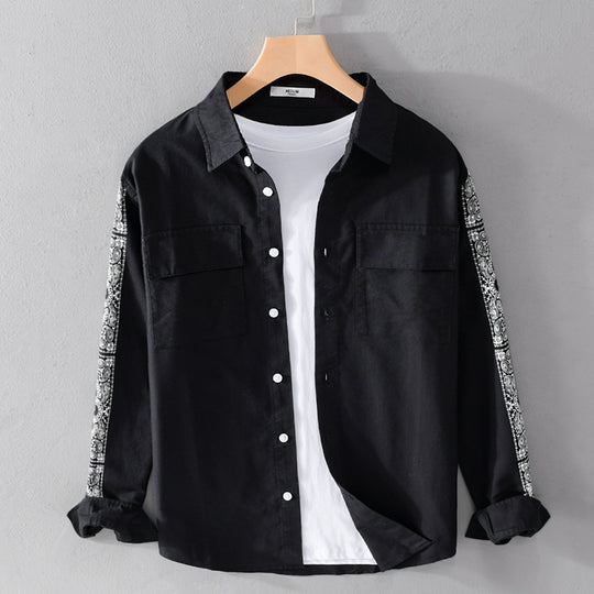 Herren Overshirt mit Bandana-Ärmeln, Brustklappen und relaxed Fit Shop Nory