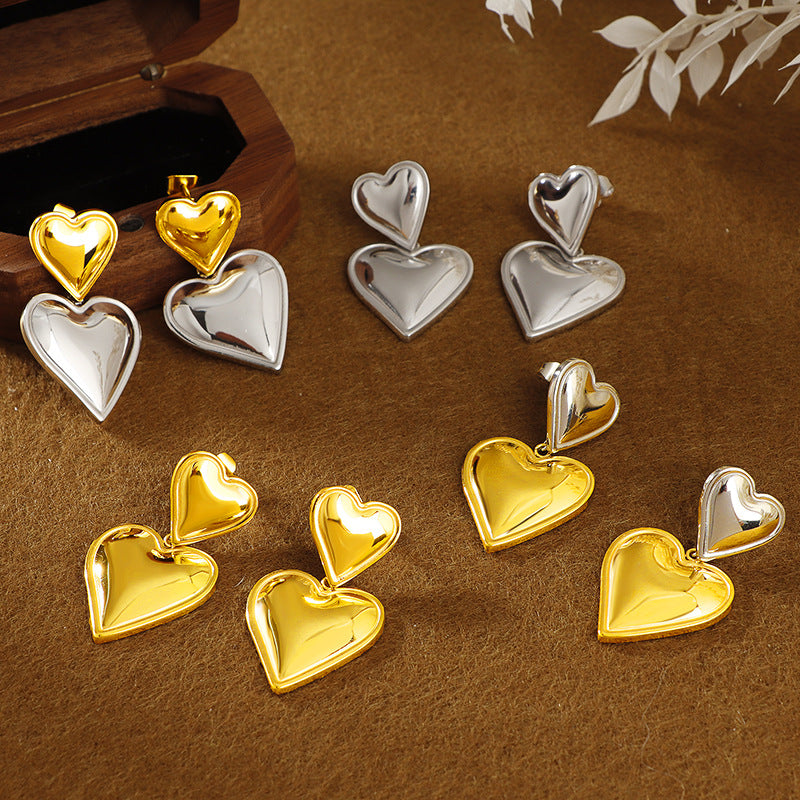 Damen elegante Ohrringe im Herzdesign Shop Nory