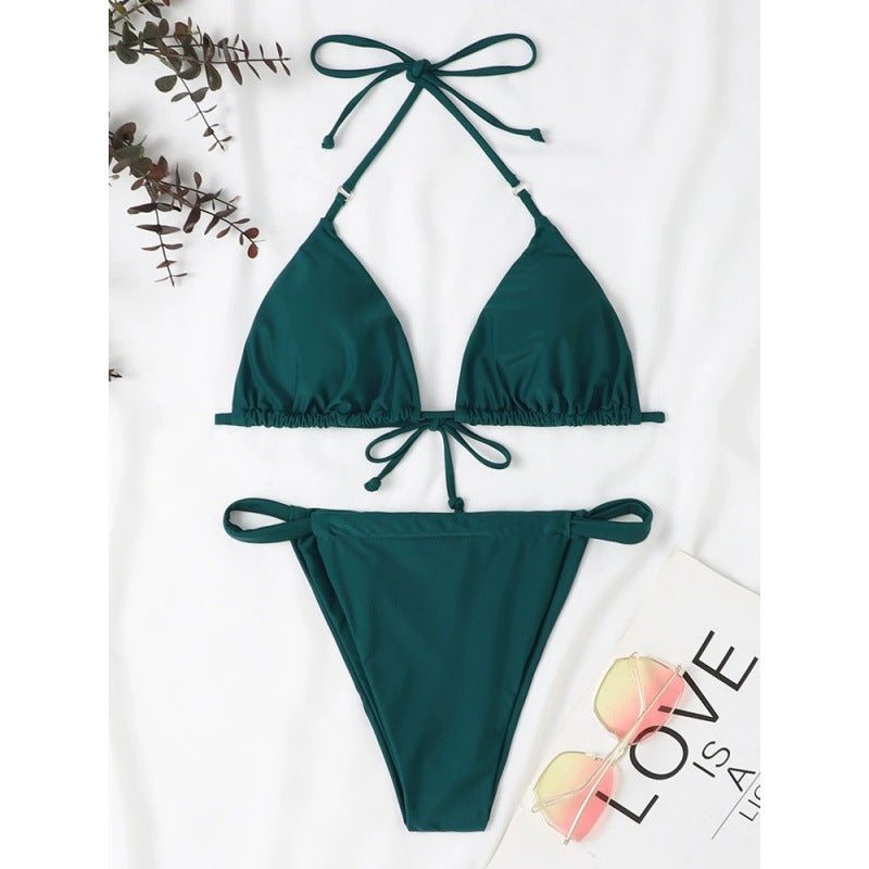 Damen Triangel-Bikini mit verstellbaren BindShopnoryändern und elastischem Bund