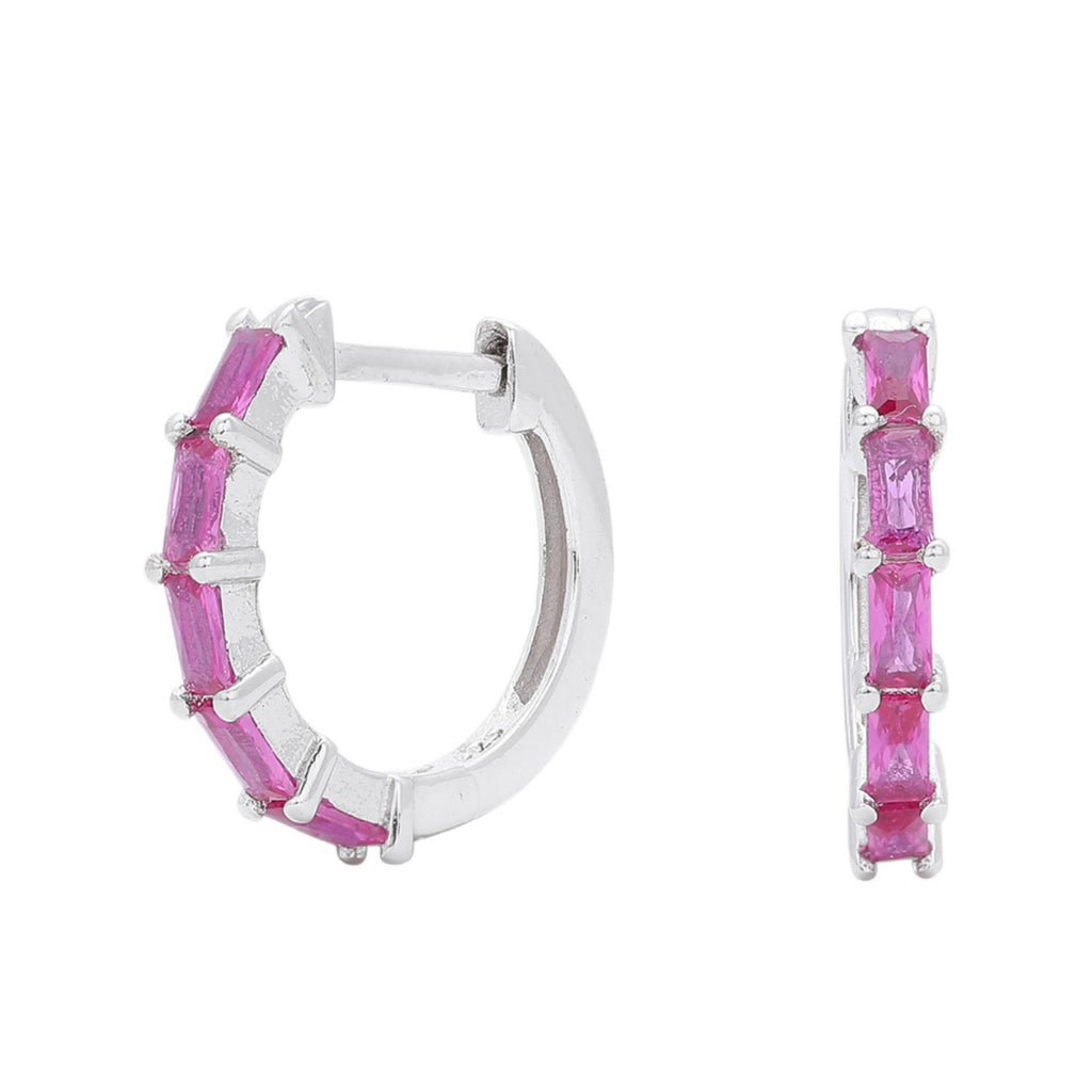 Damen Creolen mit funkelnden Zirkon-Elementen aus hochwertigem 925 Sterling Silber Shop Nory