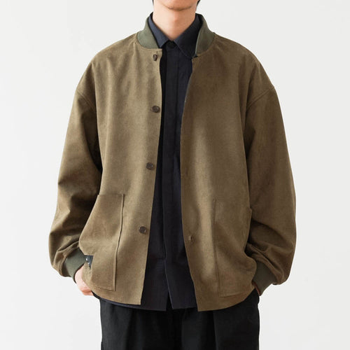 Herren Lockeres Overshirt aus Veloursleder-Imitat mit Knopfleiste und großen Fronttaschen Shop Nory