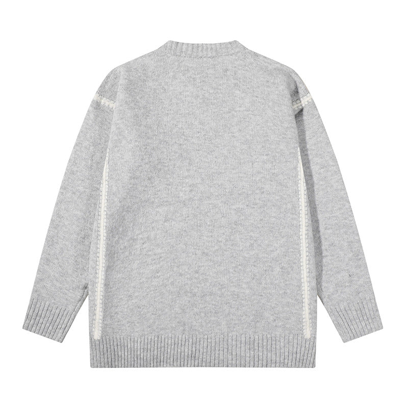 Unisex Oversize Feinstrick-Pullover mit Rundhalsausschnitt und Rippenbündchen Shop Nory