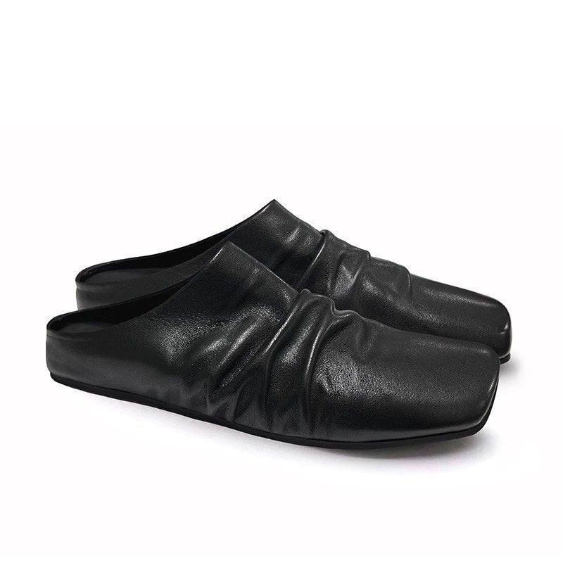 Damen Leder-Slipper mit quadratischer Zehenpartie und gerafftem Schaft Shop Nory